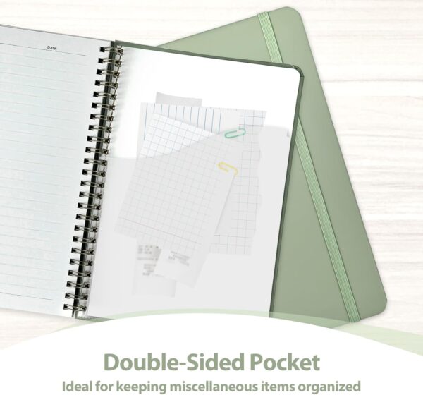 VALOME Journaling Notebooks, A5 Lined Spiral Notebook for Women & Men, 146 Pages College Ruled Hardcover Note Book for Work, Note Taking, Journaling, School, Writing (GREEN)