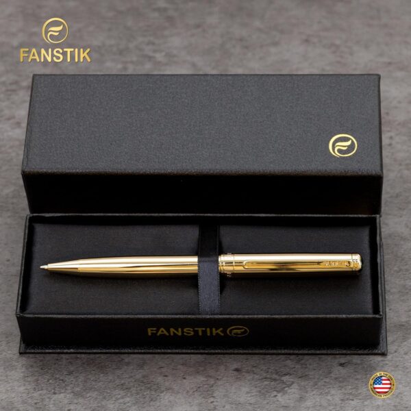 Customized Gold Luxury ballpoint pen, fancy gift set for women, Real 24K Gold Plating, Professional executive pen gift set for men (Lux Custom-BallPoint Gld)