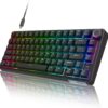 RK ROYAL KLUDGE R75 Wired Mechanical Gaming Keyboard, 75% Hot-Swap Mechanical Keyboard Volume Knob, Soft Pre-lubed Tactile Brown Switch