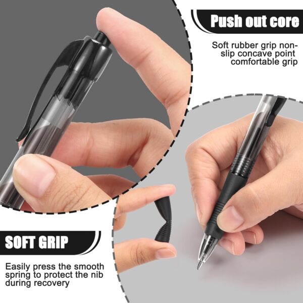 deegtran Pens Bulk, 100 Pack No Bleed Black Ink Click Pens with Soft Grip, Wholesale Retractable Ballpoint Pens for Office School, Medium Point Smooth 1.0MM