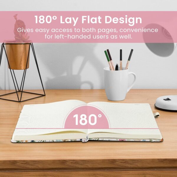 Taja Lined Journal Notebook for Women & Men, Hardcover Leather Journal for writing, A5 College Ruled Notebook for Work & Note Taking, Perfect for Office School Home Supplies, 160 Pages, Garden