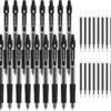 Shuttle Art Black Gel Pens, 36 Pack(18 Gel Pens with 18 Refills) Retractable Medium Point Rollerball Gel Ink Pens Smooth Writing with Comfortable Grip