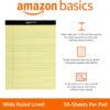 Amazon Basics 50 sheet Wide Ruled Lined Writing Note Pad, 8.5" x 11.75", 12-Pack, 600 Perforated Sheets, Canary