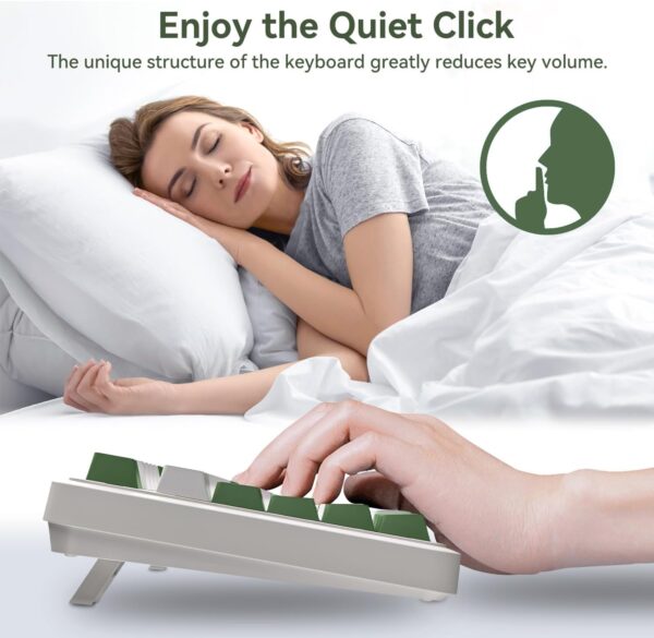 AUSDOM 98Pro Silent Mechanical Keyboard, Wireless Hot Swappable Gaming Keyboard with Backlit,Gasket Structure,Pre-lubed Tactile Switches,2.4GHz/Type-C/Bluetooth Custom Keyboards (Green & White-Silent)