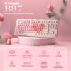 YUNZII B87 Wireless Mechanical Keyboard,QMK/VIA Programmable,TKL Layout 87 Keys,BT/2.4G/USB-C,Hot Swap Gasket Mount RGB Backlit Gaming with Wrist Rest for Win/Mac (Pink, Cocoa Cream V2)