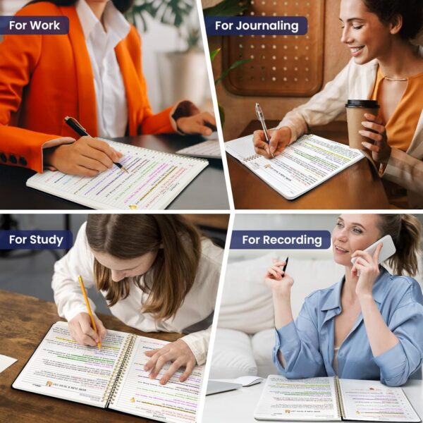 Taja Large Spiral Lined Journal for Women, 8.5" x 11" Notebooks for Work Collge Ruled, A4 Aesthetic Cute Journaling Notebooks for Writing, Plastic Cover, Celestial