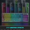 Gaming Keyboard and Mouse Combo - RGB Backlit 14 Lighting Effects, USB Wired Computer Keyboard, 26-Key Anti-Ghosting, Volume Wheel, Quiet Typing, Adjustable DPI Mouse for Gaming & Work, Trueque