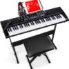 Best Choice Products 61-Key Electronic Keyboard Piano Portable Electric Keyboard Best Choice Products 61-Key Electronic Keyboard Piano Portable Electric Keyboard Complete Beginner Set w/LED Screen, Stand, Bench, Headphones - Black