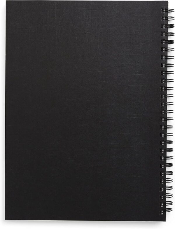 TRU RED Medium Soft Cover Meeting Notebook, Black - Ruled, Spiral, 80 Sheets, Durable Wirebound, Interior Pocket, Thick Premium Paper