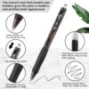 USUAL 12 Pack Retractable Gel Pens 0.5 mm,Black Ink Pen Fine Point Quick Dry Smooth Writing Rollerball Pens,Writing Ballpoint Pens for Office School Supplies