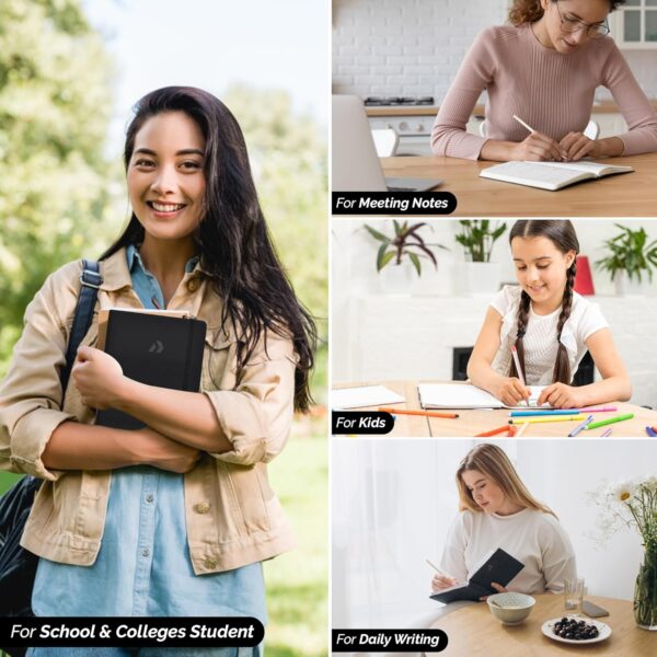 Nextnoid Lined Notebook Journal for Men - 120 GSM Thick Paper - 160 Pages - A5 Hardcover Notebook for Work - Ideal for Writing, Journaling, and Note-Taking (Black)