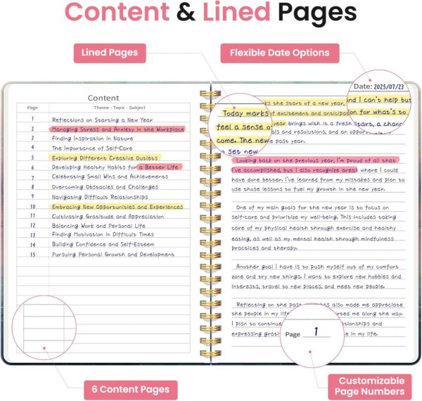 Taja Lined Spiral Notebook Journal for Women A5(5.8" × 8.3"), Cute Hardcover Notebook for Work, School & Note Taking, Pretty College Ruled Journal for Writing, 140 Pages, Sunset