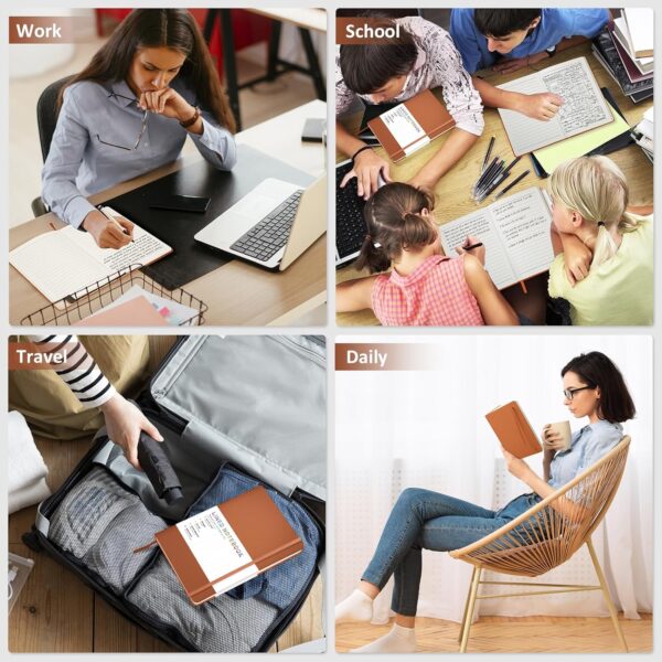 Lined Journal Notebook for Women Men, 200 Pages A5 Hardcover Leather Journals for Writing,Travel,School,Office,Work,Business,College Ruled Notebooks for Note Taking, Diary Notepad 5.7"×8.3"(Brown)