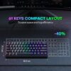 TECURS 60% Compact Mechanical Keyboard for Mac/Windows/PC, Ideal for Office & Gaming, 61 Keys RGB Backlit Wired Keyboard with Linear Red Switch for Fast Response & Smooth Typing, Black