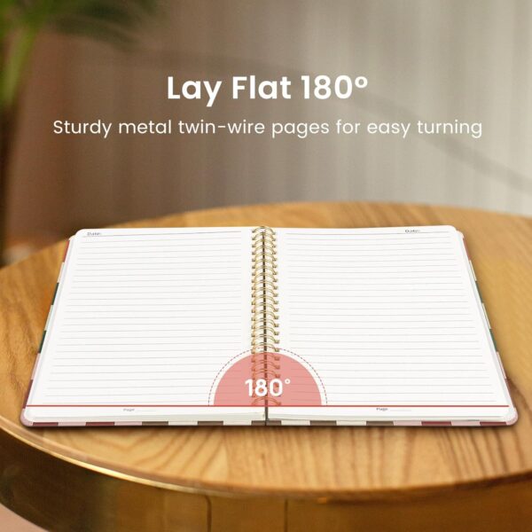 Taja Lined Spiral Notebook Journal for Women A5(5.8" × 8.3"), Cute Hardcover Notebook for Work, School & Note Taking, Pretty College Ruled Journal for Writing, 140 Pages, Checkered