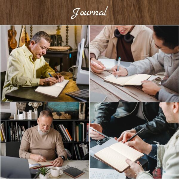 CAGIE Lined Journal for Men Soft Cover Notebook Leather Journals for Writing, 180 Lay Flat Vintage Mens Journal Personal Diary, 5.7'' X 8.3'', Black