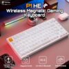 LEMOKEY P1 HE 75% Wireless Custom Mechanical Gaming Keyboard with Gateron Double-Rail Magnetic Switches Knob Version, QMK 2.4 GHz Bluetooth 5.2 RGB Backlight Compatible with Mac Windows Linux-White