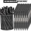 deegtran Pens Bulk, 100 Pack No Bleed Black Ink Click Pens with Soft Grip, Wholesale Retractable Ballpoint Pens for Office School, Medium Point Smooth 1.0MM