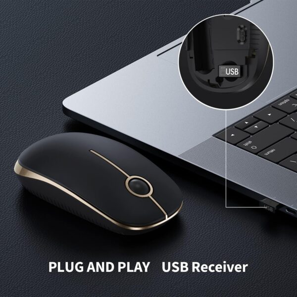 81EB-ao5zHS._AC_SL1500_.jpg VssoPlor Wireless Mouse, 2.4G Slim Portable Computer Laptop Mouse with Nano Receiver Quiet Silent Optical Mice for Notebook, PC, Laptop, Computer-Black and Gold