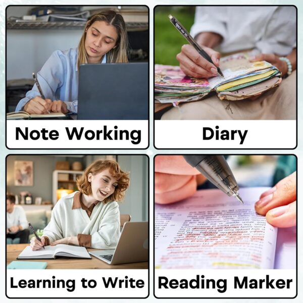 USUAL 12 Pack Retractable Gel Pens 0.5 mm,Black Ink Pen Fine Point Quick Dry Smooth Writing Rollerball Pens,Writing Ballpoint Pens for Office School Supplies