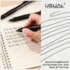USUAL 12 Pack Retractable Gel Pens 0.5 mm,Black Ink Pen Fine Point Quick Dry Smooth Writing Rollerball Pens,Writing Ballpoint Pens for Office School Supplies