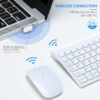 81HtE9m5uXL._AC_SL1500_.jpg Wireless Keyboard and Mouse Ultra Slim Combo, TopMate 2.4G Silent Compact USB 2400DPI Mouse and Scissor Switch Keyboard Set with Cover, Batteries Included, for PC/Laptop/Windows/Mac - White
