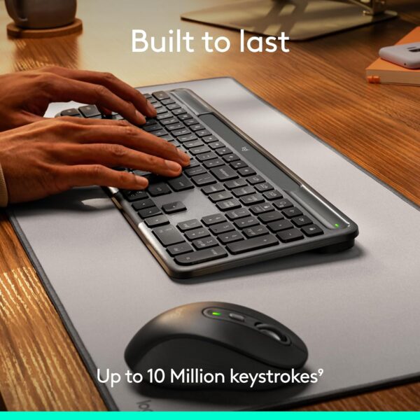 81KQQMjF6XL._AC_SL1500_.jpg Logitech Signature Slim Solar+ Wireless Bluetooth Keyboard K980, Solar and Artificial Light Powered, Up to 10 Years Battery Life, Customizable Keys - Graphite