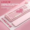 YUNZII B87 Wireless Mechanical Keyboard,QMK/VIA Programmable,TKL Layout 87 Keys,BT/2.4G/USB-C,Hot Swap Gasket Mount RGB Backlit Gaming with Wrist Rest for Win/Mac (Pink, Cocoa Cream V2)