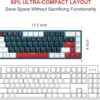 MageGee 60% Mechanical Gaming Keyboard, 68 Keys Compact Blue LED Backlit Gaming Keyboards, SKY68 Wired Ergonomic Mini Office Keyboard for Windows PC Gamer (Red Switch, White & Black)
