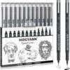 Mogyann Drawing Pens Black Art Pens for Drawing 12 Size Waterproof Ink Pens for Artists Sketching, Manga, Writing