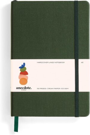 Hardcover Ruled Journal with Thick 100 gsm College Ruled Paper A5 size (8.3 inches x 5.4 inches) - Daily Writing Notebook Journal for Travel, School and Office Use - Diary Journal for Women and Men - Evergreen