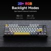 Ajazz AK820 75% Wired Gasket Mechanical Gaming Keyboard with Volume Knob - South Facing LED - PBT Keycaps - Programmable RGB Hot Swap Keyboard