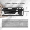 Hofotek 96% Wired Gaming Keyboard,Creamy Membrane Quiet Silent Keyboard with Number Pad & Volume Knob,Light Up Computer USB Teclado for PC Desktop Games Office