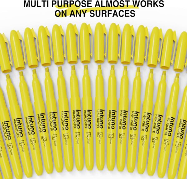 81XBnzb48vL._AC_SL1500_.jpg INTUNO Yellow Highlighters, 120 Count, Chisel tip, Suitable for Office Supplies, School Supplies, and Home Office Essentials
