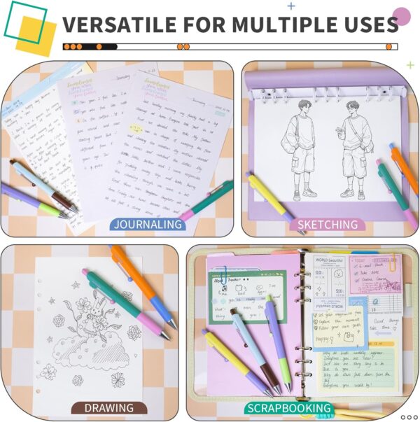 UIXJODO 5-Pack Gel Pens, 0.5mm Fine Point Black Ink Retractable Pens with Diamond Barrel, Smooth Quick-Dry Writing Pens for Journaling, Note-Taking, Office & School Supplies (5-Pack Z3 Contrast Color)
