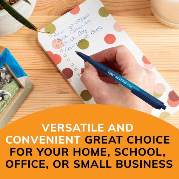 BIC Soft Feel Retractable Ballpoint Pen with 1.0 mm Medium Point and No-Slip Grip, 36-Count in Assorted Ink