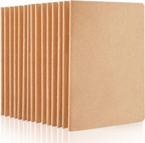 feela 15 Pack Blank Kraft Notebooks, Unlined Sketchbook Note Pad feela 15 Pack Blank Kraft Notebooks, Unlined Sketchbook Note Pad Travel Journal for Drawing Doodling Writing, Journal Bulk For Women Kids Students Office School Supplies, A5, 60 Pages, 8.3” X 5.5”