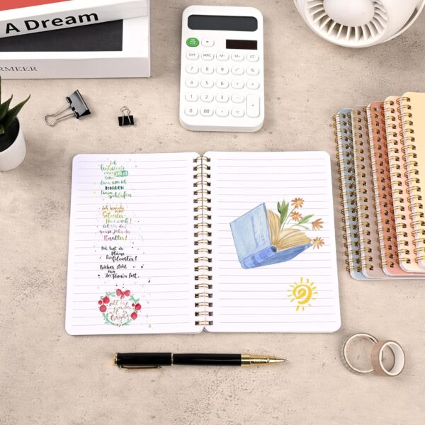 EHME EHME EHME 6 PCS Small Spiral Notebook 5x7, Cute Aesthetic Spiral Journal Note book for Women & Men, Spiral Bound Journals for Work School Note Taking Business, Journals for Writing 50 Sheets