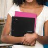 Five Star Spiral Notebook + Study App, 5 Subject, Wide Ruled Paper, 8" x 10-1/2", 200 Sheets, Fights Ink Bleed, Water Resistant Cover, Black (72045)