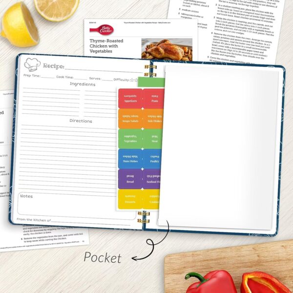 LuBudingJoy Blank Recipe Book to Write in Your Own Recipes, Full Page Sprial Hardcover Personal Recipe Organise, Recipe Journal Hold 140 Recipes(Blue)