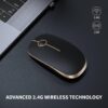 81ddlkW89JS._AC_SL1500_.jpg VssoPlor Wireless Mouse, 2.4G Slim Portable Computer Laptop Mouse with Nano Receiver Quiet Silent Optical Mice for Notebook, PC, Laptop, Computer-Black and Gold