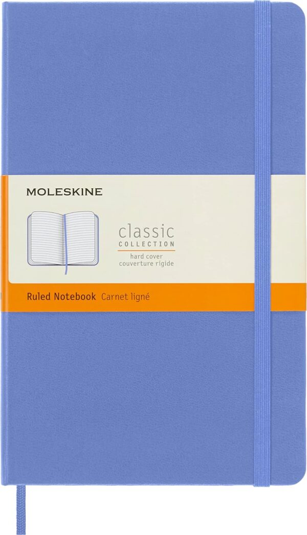 Moleskine Classic Notebook, Large, Ruled, Hydrangea Blue, Hard Cover (5 X 8.25)