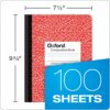 Oxford Composition Notebooks, 6 Pack, Cover Colors Vary, Wide Ruled Paper, 9-3/4 x 7-1/2 Inch School Journals, Assorted Marble Covers, 100 Sheets, per Book (63762)