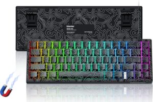 Womier M68 HE V2 Rapid Trigger Keyboard 60% Percent, Hall Womier M68 HE V2 Rapid Trigger Keyboard 60% Percent, Hall Effect Topographic Gaming Keyboard, Wired RGB Custom Mechanical Key Board with Magnetic Switch, PBT Keycaps for Mac/Win (Black)