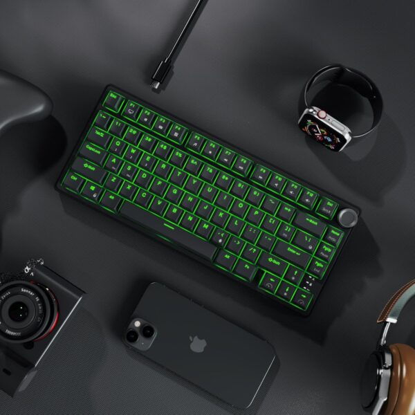 RK ROYAL KLUDGE R75 Wired Mechanical Gaming Keyboard, 75% Hot-Swap Mechanical Keyboard Volume Knob, Soft Pre-lubed Tactile Brown Switch