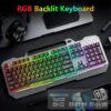 AULA Keyboard, T102 104 Keys Gaming Keyboard and Mouse Combo with RGB Backlit Number Pad, All-Metal Panel Waterproof Light Up PC Keyboard,USB Wired Computer Keyboards Gaming for Win XP/7/8/10 PC Gamer
