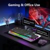 AULA Keyboard, T102 104 Keys Gaming Keyboard and Mouse Combo with RGB Backlit Number Pad, All-Metal Panel Waterproof Light Up PC Keyboard,USB Wired Computer Keyboards Gaming for Win XP/7/8/10 PC Gamer