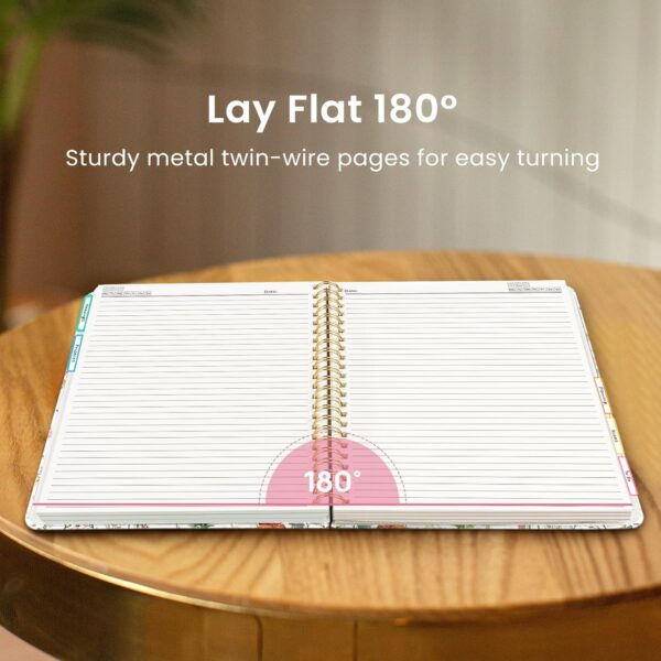 Large Spiral Lined Notebooks for Work with Removable Dividers & Tabs, 8.5"x11" Pretty Hardcover 5 Subject Notebook Journal for Women, College Ruled, Perfect for Study & Office Organization, 280 Pages,Wildflowers