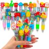CZWZ 20Pcs Mini Multicolor Pens in One 4-in-1 Cute Pens Bulk for Kids, Fun Kawaii Ballpoint Pens for Birthdays and Children's Party Favors Gifts Teacher School Supplies