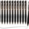 USUAL 12 Pack Retractable Gel Pens 0.5 mm,Black Ink Pen Fine Point Quick Dry Smooth Writing Rollerball Pens,Writing Ballpoint Pens for Office School Supplies